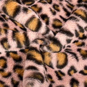 Nhà Máy Trong Kho Polyester Siêu Mềm Sang Trọng Leopard In Thỏ Giả Lông Thú Vải Cho Phụ Nữ Áo - Product Image 1