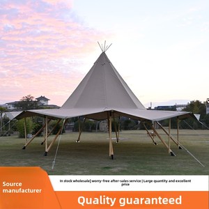 Fábrica 8M 10M Tienda India 1680D Oxford Impermeable Acero Pirámide Prefab Tipi <span class=keywords><strong>Casa</strong></span> para hoteles o parques Estructura de acero - Product Image 2
