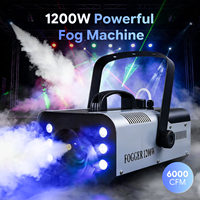 Machine à fumée 1200W RGB 6 LED colorées avec télécommande, effet de scène pour DJ, soirée, boîte de nuit, mariage
