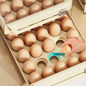 Wholesale 40 Grid <strong>Stacked</strong> Egg Box Modern Rectangular Plastic Crisper Refrigerator Kitchen Versatile Food <strong>Storage</strong> - Product Image 2