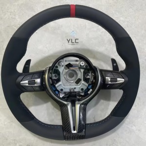 Volant de voiture en cuir pleine fleur personnalisé YLC pour <span class=keywords><strong>BMW</strong></span> M5 F10 F90 F06 F12 F13 M8 Série 5 GT6 Série 7 - Product Image 3