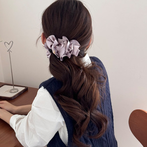 Pince à cheveux élégante en tissu français avec nœud, pince banane pour femme, pince douce pour queue de cheval, accessoire de fête - Product Image 2