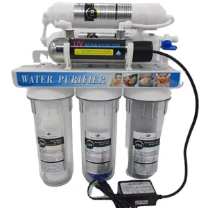 Mesin pemurni air UV 7 tahap, tingkat aliran tinggi sistem air listrik portabel Filter bawah wastafel untuk rumah tangga dengan RO