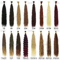 Cheveux Tressés Bouclés Vague Profonde en Vrac de 22 Pouces pour Tresses Bohèmes Sans Nœuds, Fibre Synthétique, Pas de Tissage, Lots de Vagues Profondes