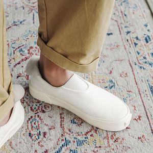 White <b>Canvas</b> Shoes Deck Shoes for Men Sneakers for Men Shoes Stock - Product Image 4