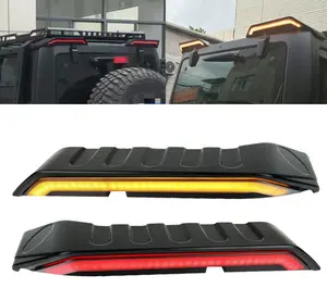 Asas traseiras de boa qualidade com luzes de corrida, spoiller com luzes led para jeep wrangler jk jl 4x4 offroad acessórios