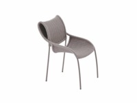 Ensemble de table et chaises de jardin en aluminium avec corde tressée, design moderne, durable et imperméable, empilable
