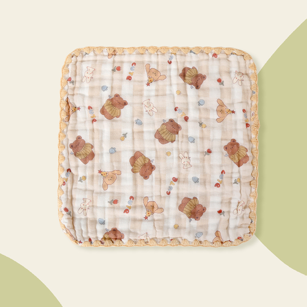 Six layers 3030 square towel cute bear