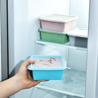 Boîte de conservation alimentaire en silicone carrée à double compartiment, de qualité alimentaire, pour congélateur et micro-ondes