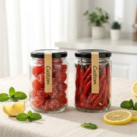Geurdicht opbergdoosje voor bloemen, 2oz 3oz 4oz glazen potjes met deksels, op maat gemaakte fruit- en bloempot met metalen deksel, zwart wit