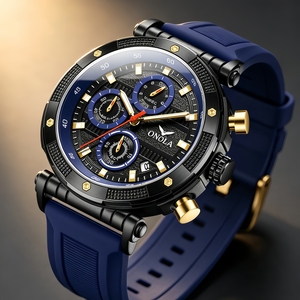 Nuovo Orologio di Lusso da Uomo di Alta Gamma Resistente all'Acqua, Cronografo Multifunzione di Moda con Cinturino <span class=keywords><strong>in</strong></span> Silicone Impermeabile, Orologio al Quarzo all'Ingrosso - Product Image 6