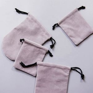 Exquisite Velvet Jewelry Storage Bag Custom Logo Reusable Recyclable Customized Color Small Drawstring Pouch <b>Rings</b> <b>Watch</b> - Product Image 5