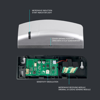 Sonde de capteur de porte automatique 50/60Hz 24G de haute qualité 12V 24V pour portes battantes et coulissantes, capteur de mouvement infrarouge à micro-ondes