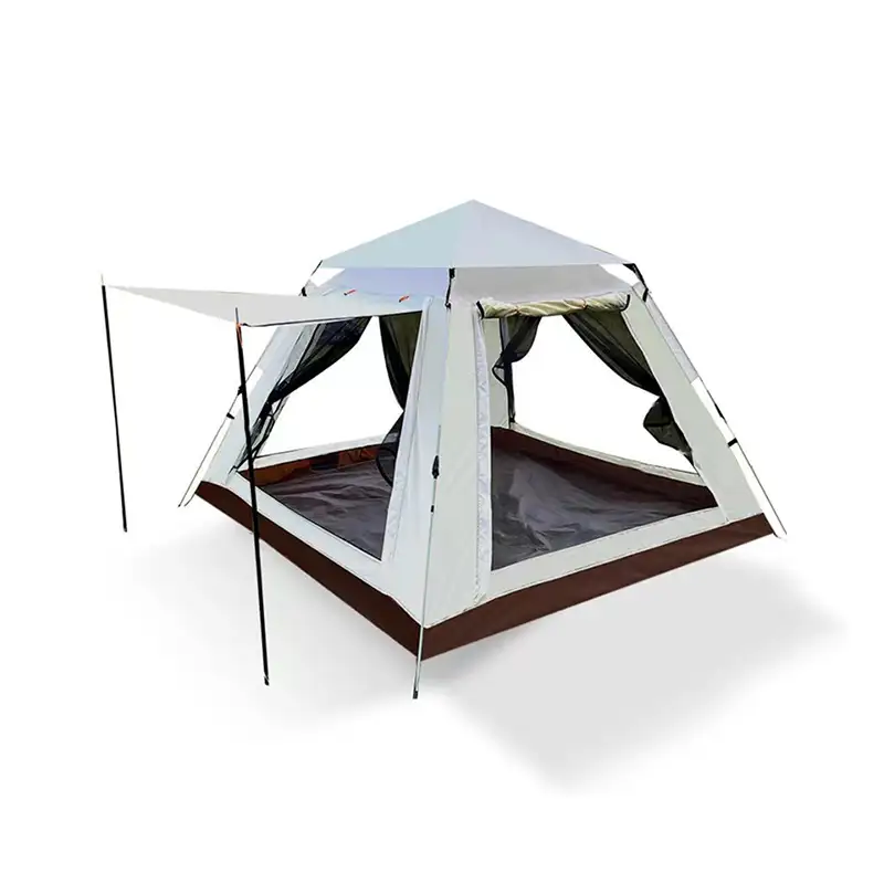 गर्म बेच आसान-खोलने 3-4 व्यक्ति शीसे रेशा के साथ नायलॉन तम्बू स्वचालित पोल