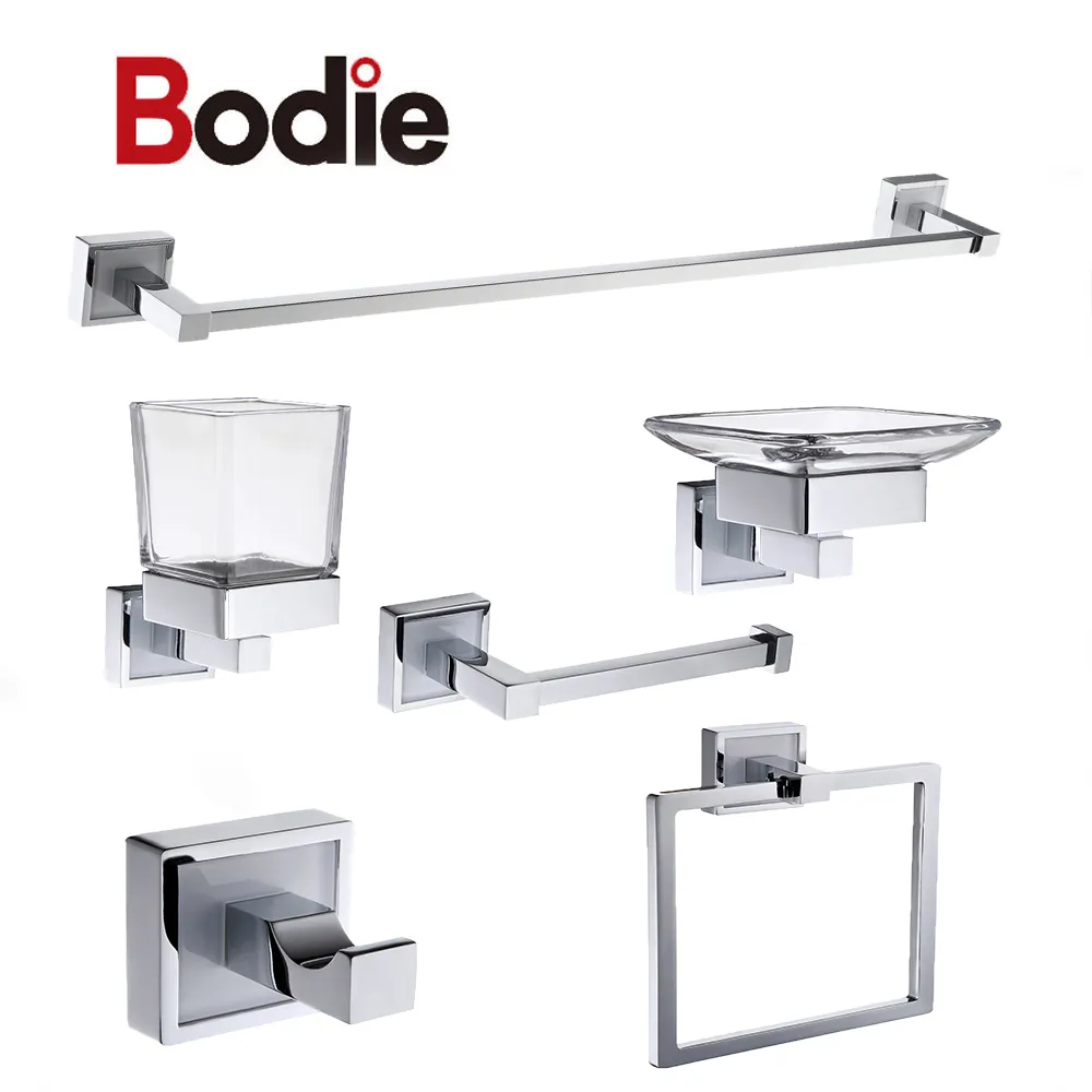 High Quality Chrome Bathroom Accessories Zinc-Alloy 6 Pieces Set For Hotel