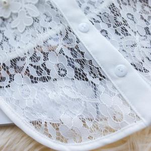 Venta caliente mujeres delicadas bordado de flores 3D cuello de encaje desmontable con perlas - Product Image 6