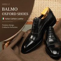 Chaussures Oxford Balmoral H002-2 noires pour hommes, chaussures habillées en cuir formelles, chaussures de mariage, à lacets, bout pointu, chaussures de bureau