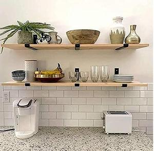 Estante de pared de cocina de madera contrachapada <span class=keywords><strong>minimalista</strong></span> en forma de U, diseño de revestimiento en polvo, características extraídas, soporte de estante de exhibición - Product Image 4