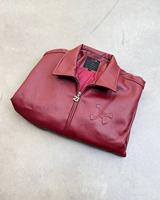 Fabricant de veste en cuir de rue haute avec logo gaufré personnalisé pour hommes, coupe courte et à fermeture éclair, col montant, coupe carrée, imperméable, hiver, OEM