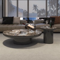 Ensemble de tables basses Xuanzhen pour salon, design italien, table basse en métal noir, table basse moderne de luxe en marbre