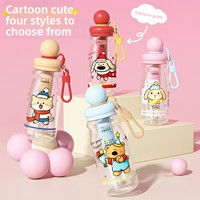 Vaso de PC con Recubrimiento, Asa y Pajita, Infusor de Té - Diseño de Dibujos Animados, Portátil, de Gran Capacidad, Doble Uso, para Niños y Niñas, Uso en Exteriores