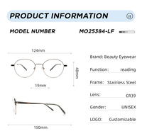 Nouveaux modèles 2026 – Monture de lunettes optiques rondes en métal pour hommes, en acier inoxydable, personnalisable, vente en gros