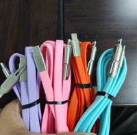 Pengisi Daya Cepat 240w Hitam/Oranye 2 in 1 USB c ke c Kabel Data Silikon 1.5m Pipih untuk Ponsel Original