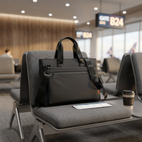 Sac fourre-tout noir haut de gamme pour ordinateur portable, fermeture éclair, résistant à l'eau, en nylon, avec bandoulière amovible, idéal pour l'école et les voyages