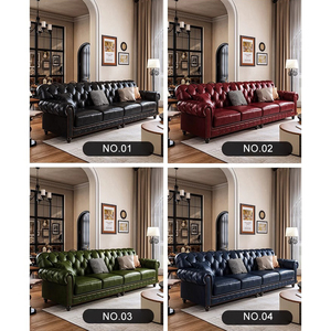 Set Divani Chesterfield Reclinabili Elettrici di Lusso 3 2 1 di Alta Qualità, <span class=keywords><strong>Arredamento</strong></span> di Lusso in Pelle per Soggiorno dal Design <span class=keywords><strong>Contemporaneo</strong></span> - Product Image 4