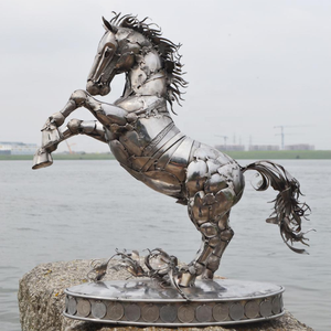 점프 말 조각 광장 스테인레스 스틸 추상 조각 좋은 품질 - Product Image 5