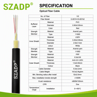 Kabel Drop FTTH Bulat Luar Ruangan 1/2/4 Core, Double Jacket Mini ADSS G657A1/A2 5mm FRP Aramid Yarn, Kabel Serat Optik Self Supporting