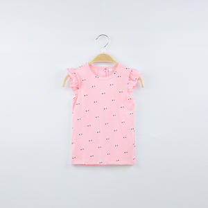 Camisetas de Verano Frescas para Niños con Mangas con Volantes y Estampado Gráfico, Material Suave, MOQ Bajo - Product Image 2