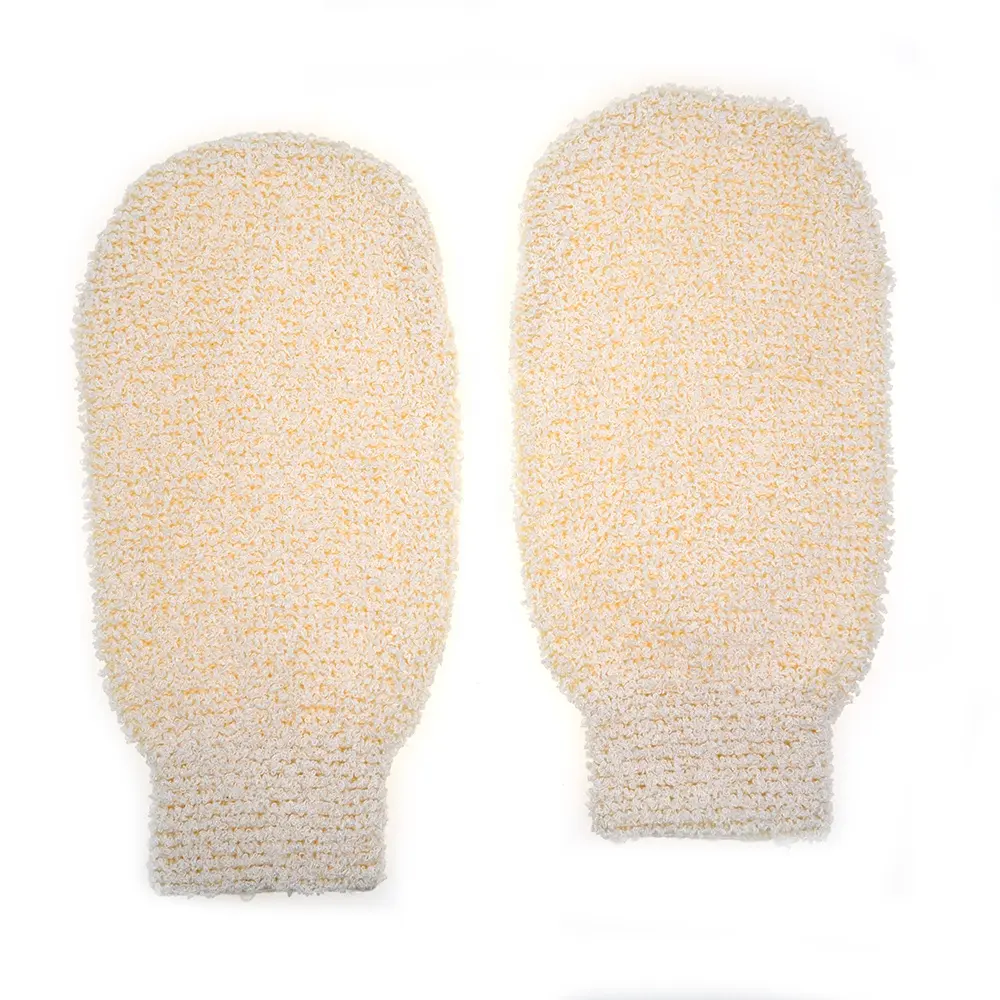 Natural Bamboo Fiber Bath Exfoliating Glove Bathing Spa Glove Brush Scrub Glove Mitt for Shower