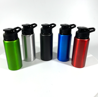 Botella de Agua de Aluminio Desechable y Reciclable a Prueba de Fugas de 500 ml y 1 L con Tapa de Plástico
