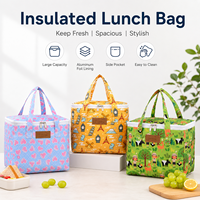 Sac à lunch isotherme portable grande capacité, sac isotherme avec doublure en aluminium, poche latérale pour le travail, les pique-niques et les voyages
