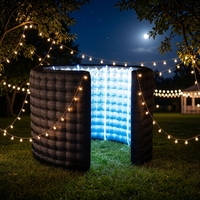 Carpa Inflable Portátil Impermeable con Luces LED RGB Impresas con UV de Grado Comercial para Alquiler de Cabina de Fotos, Fiestas, Casa de Brinco y Transmisión en Vivo