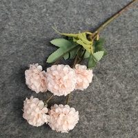 Fleurs artificielles miniatures 5 têtes en forme de boule de ping-pong, pissenlit et chrysanthème pour l'automne, pour la maison, la table, l'entrée et les mariages