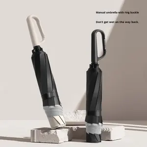 <span class=keywords><strong>Parapluie</strong></span> pliable de style professionnel avec anneau de sécurité inversé à ouverture manuelle, bande réfléchissante, protection solaire et imperméable - Product Image 1