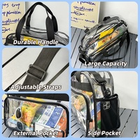 Sac à bandoulière léger en PVC transparent, livraison rapide, approuvé pour les stades, concerts, festivals sportifs, vacances à la plage