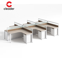 Bureau de travail de style moderne pour employés, ensemble modulaire de bureau moderne, cadre de bureau, mobilier de poste de travail, cloison de bureau