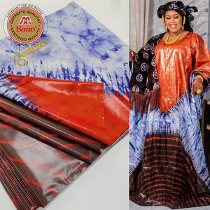 <span class=keywords><strong>Tela</strong></span> Bazin Africana Estampada Directa de Fábrica, Material de Costura Original Nigeriano para Mujer, No se Destiñe Después del Lavado - Product Image 3