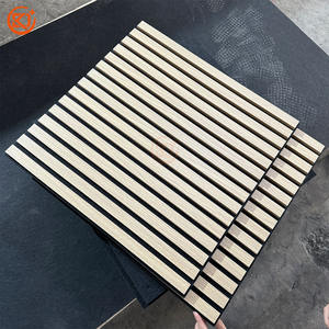 Moderno 600x600mm <span class=keywords><strong>madera</strong></span> <span class=keywords><strong>de</strong></span> nogal MDF Panel acústico listón cuadrado rectángulo decoración Interior pared techo sonido diseño gráfico - Product Image 1