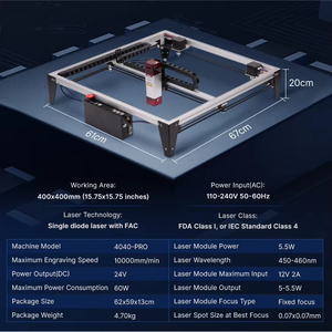 Graveur laser DIY <span class=keywords><strong>pas</strong></span> <span class=keywords><strong>cher</strong></span> à 2 axes 40040pro, machine de gravure laser miniature 5,5w/10w avec contrôle Grbl - Product Image 2