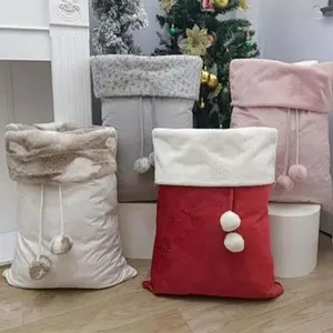 In Stock 8 Colors Santa Sacks Personalized High Quality Velvet Santa Sack Monogram Luxury Santa Sacks