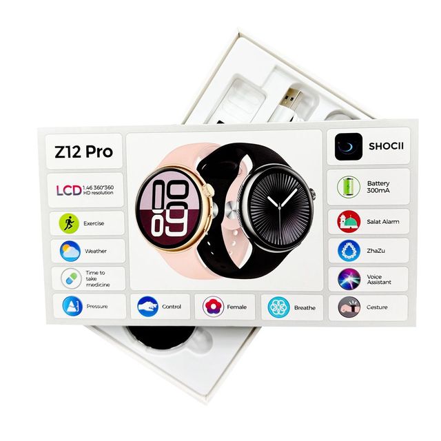 2024 New Z12 Pro Square Touch Screen IP67 Waterproof Smartwatch 5-10 Days Battery Life OLED Display Alloy Activity Compass
