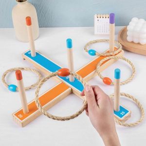 Family Party Backyard Tossing Toys Outdoor Yard Wooden <b>Ring</b> Toss Games for <b>Kids</b> - Product Image 2