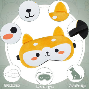 Masque de sommeil pour chien et renard C003, masque facial de dessin animé mignon, couvre-visage amusant, animal doux et léger, bandeau de nuit pour femmes, masques pour le visage, animal - Product Image 4