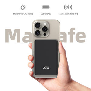 Batterie externe ultra-fine sans fil 20W à charge rapide en alliage d'aluminium magnétique Li-Polymère 10000mAh avec écran LED portable technologie GaN - Product Image 4