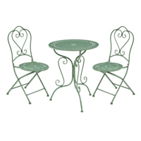 Ensemble de chaises et table d'extérieur pour café et thé, ensemble trois pièces en fer forgé, chaises de jardin et de cour