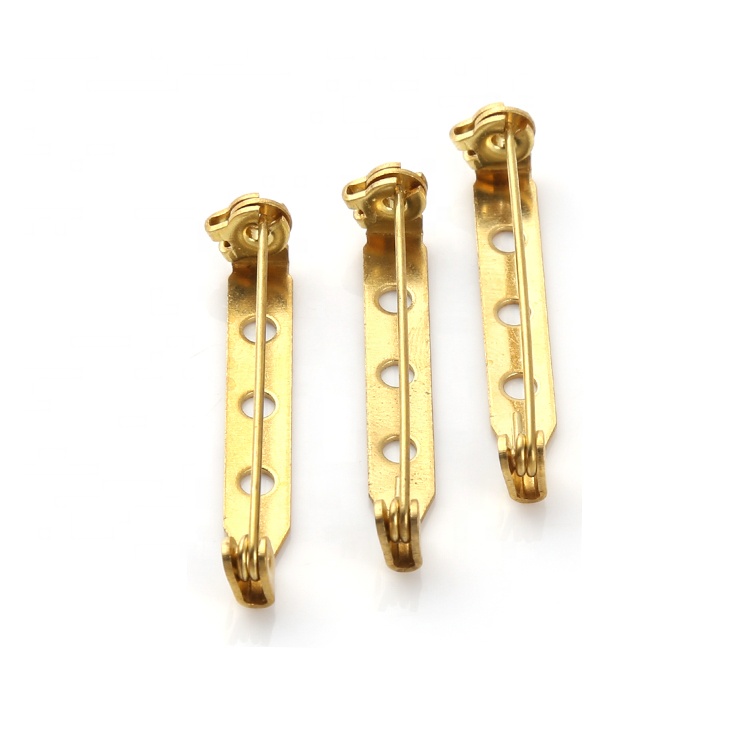 100 Pcs Silver Tone Pin 1 Inch Corsage Pins Backs Back Clasp Brooch Bar Safety Pins Findings With 3 Holes Safety Locking For Making Corsage, Name Tags, Badges, Citation Bars, Jewelry Making